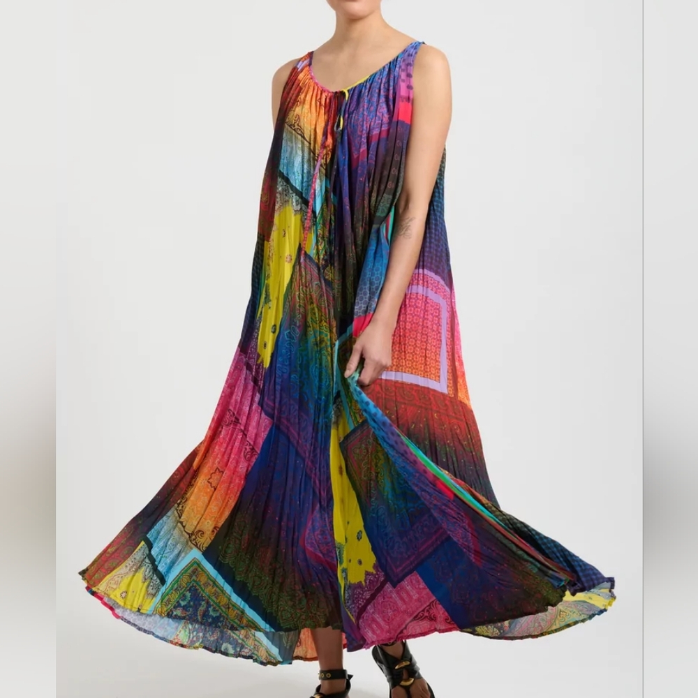 Pierre Louis Mascia Colorful Sleeveless Maxi Dress